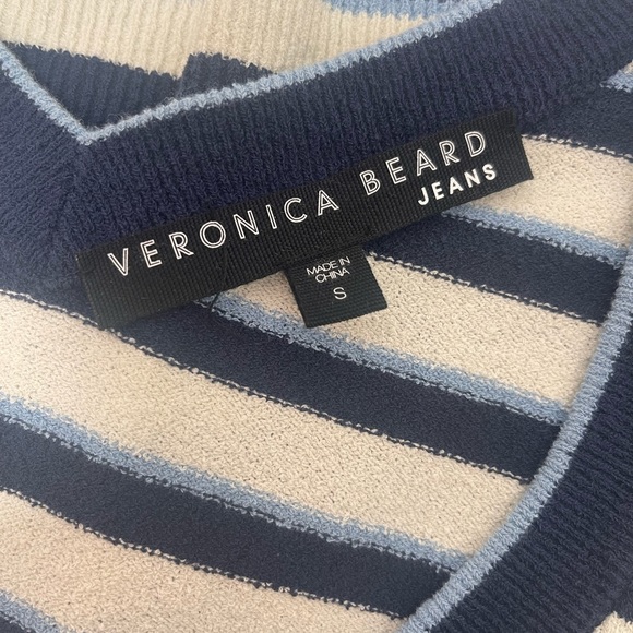 Veronica Beard Jeans Sweater size small. White/navy/light blue stripe - Picture 5 of 5